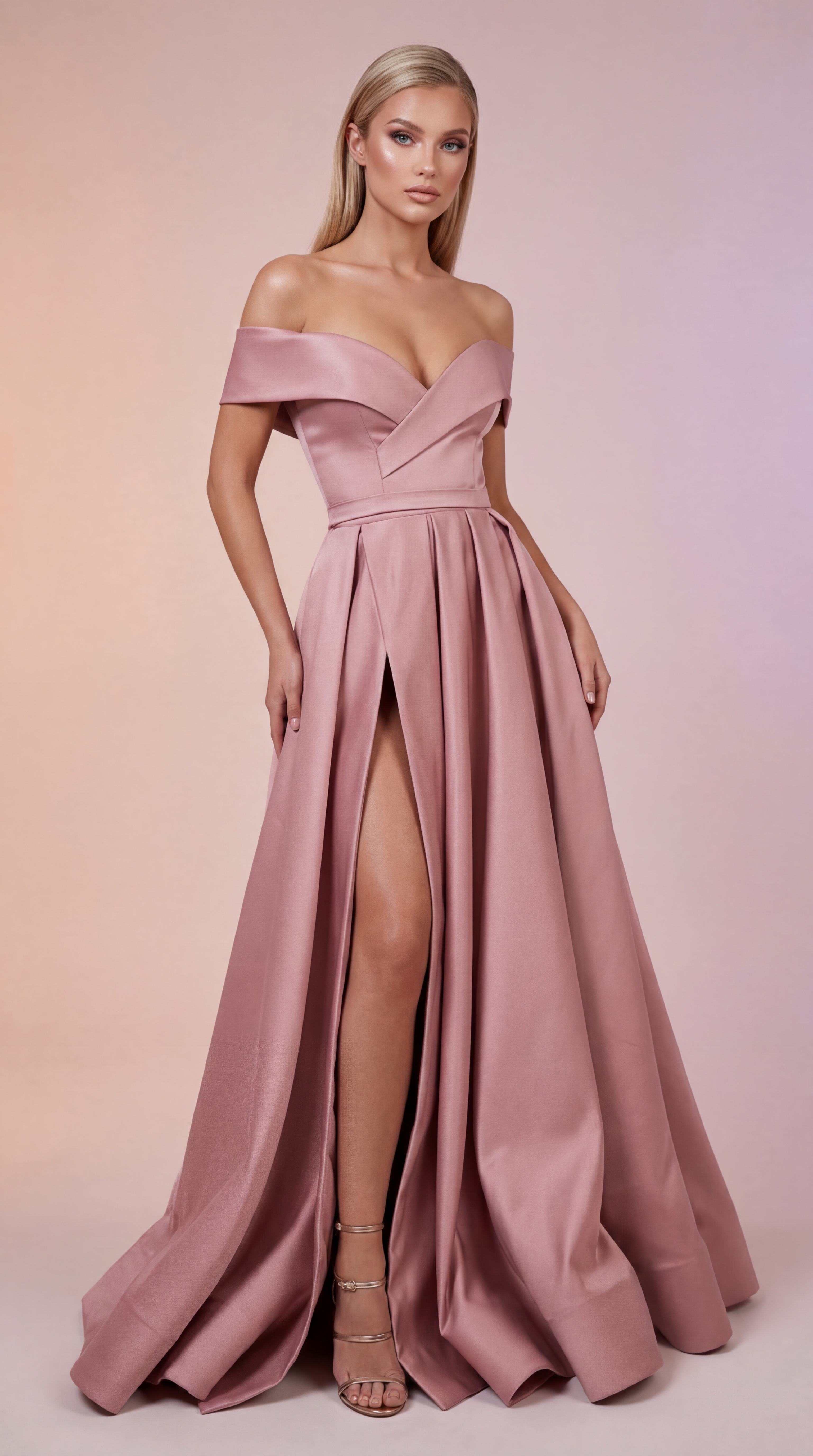 DIVA - Vestido de ceremonia largo en satén