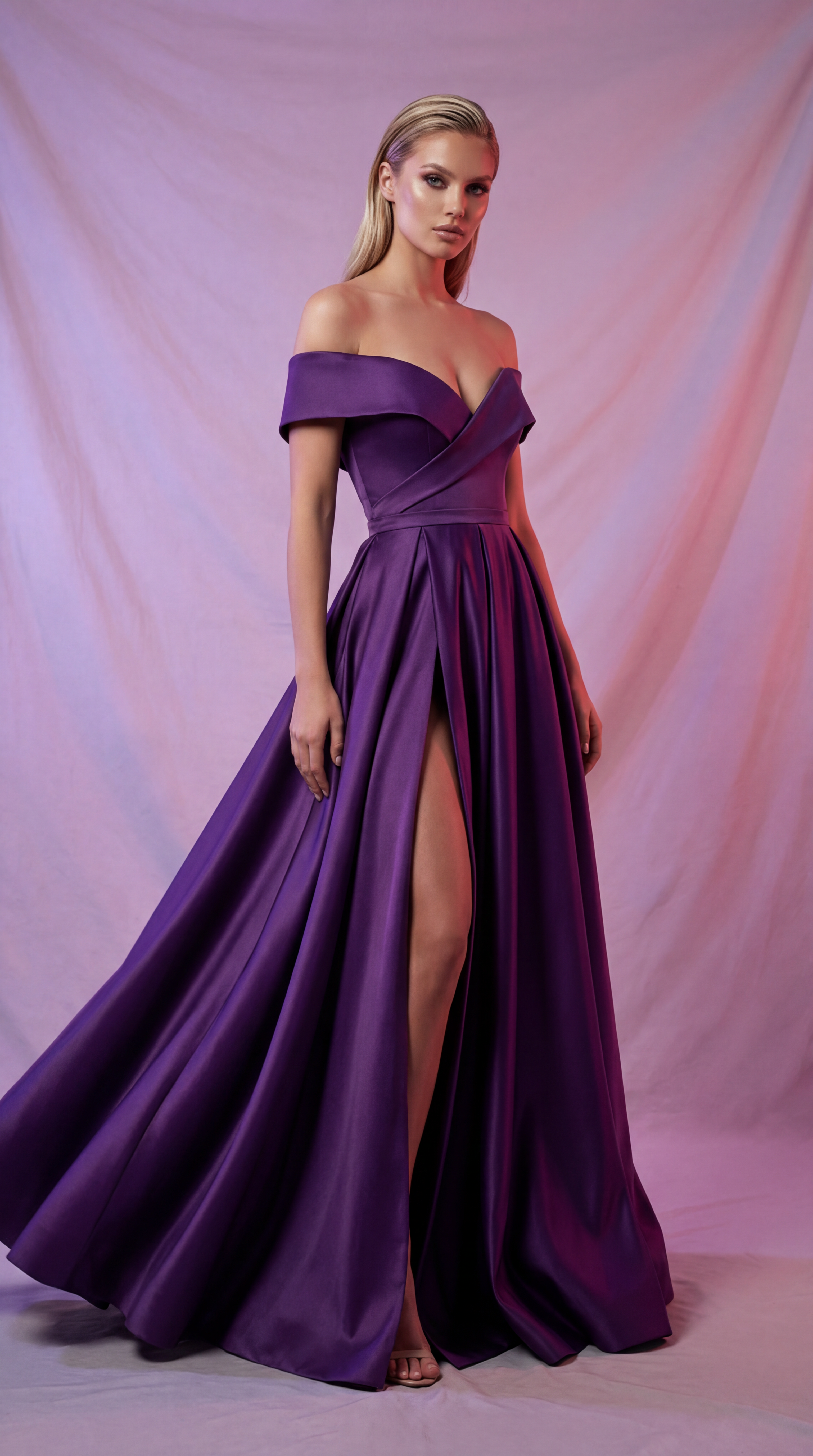DIVA - Vestido de ceremonia largo en satén