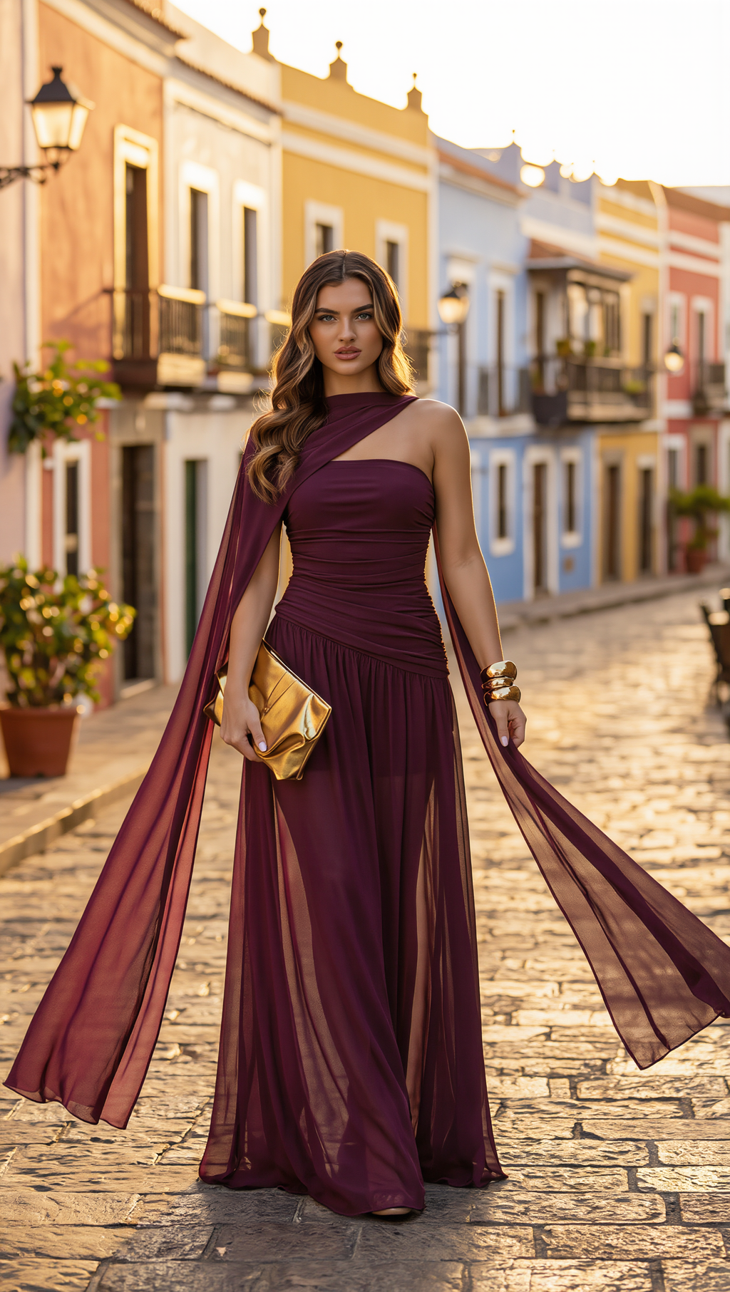 MORADO - Vestido de ceremonia en tul ligero