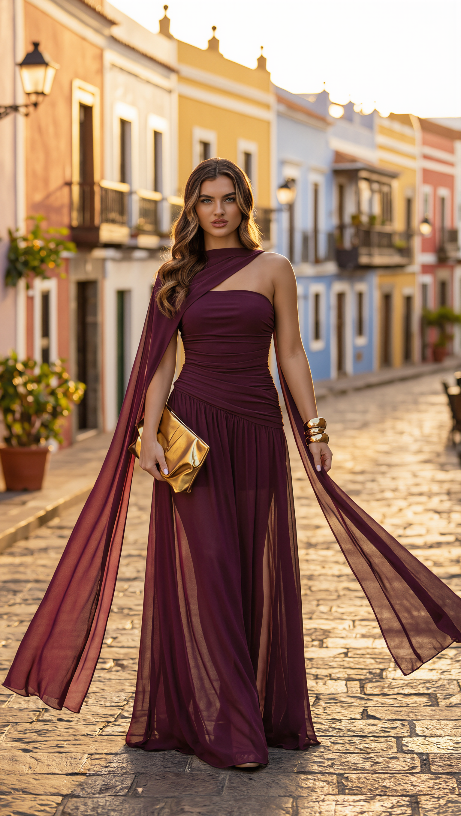 MORADO - Vestido de ceremonia en tul ligero