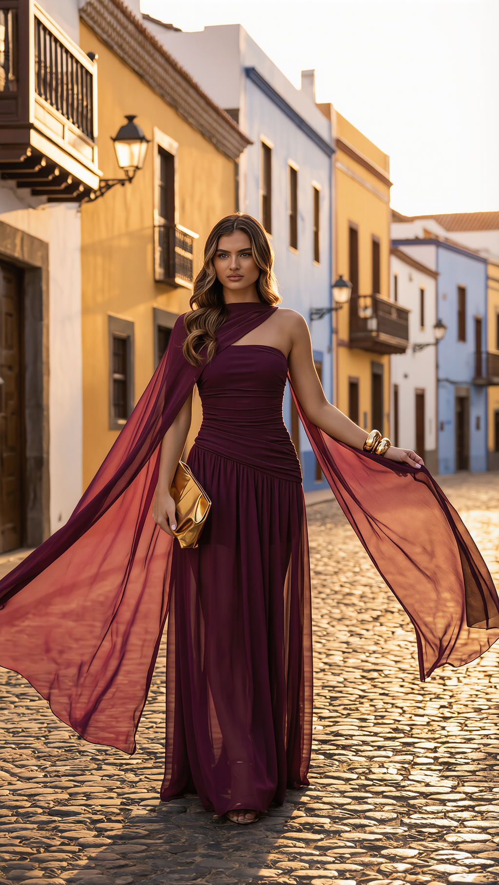 MORADO - Vestido de ceremonia en tul ligero