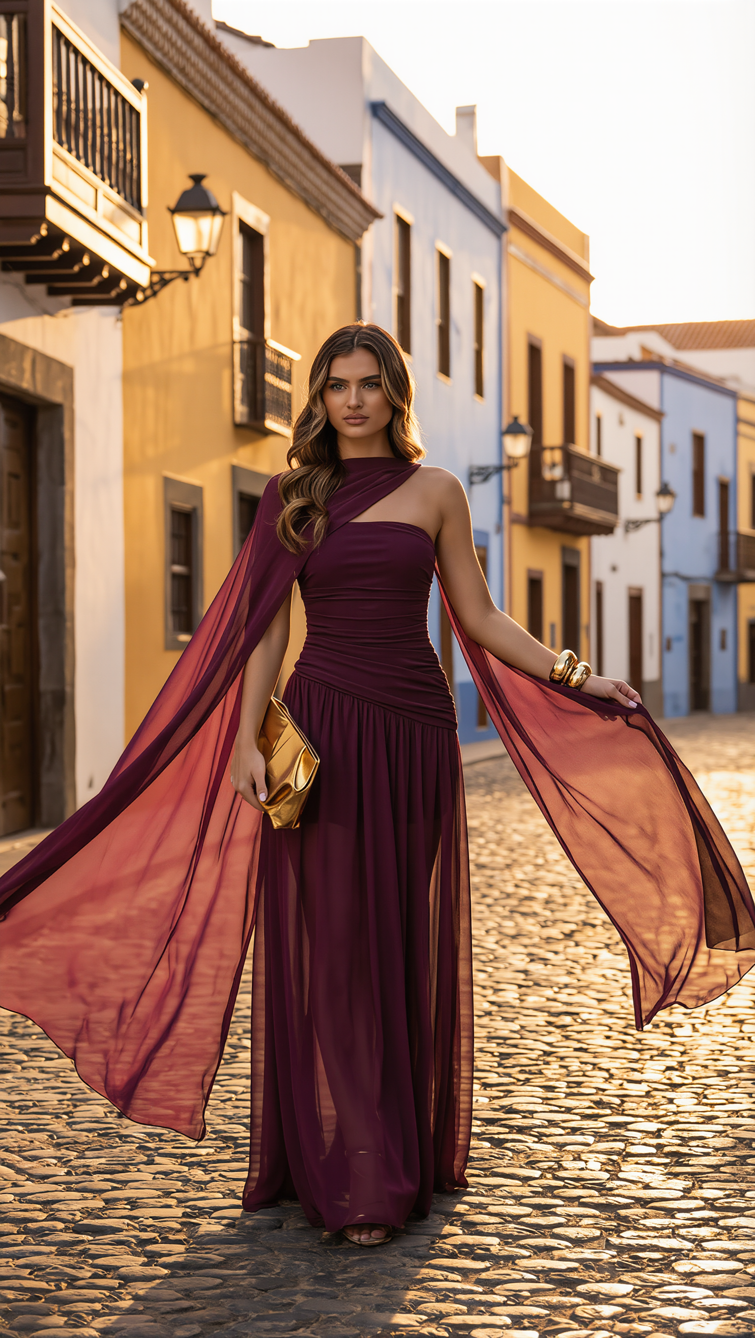MORADO - Vestido de ceremonia en tul ligero