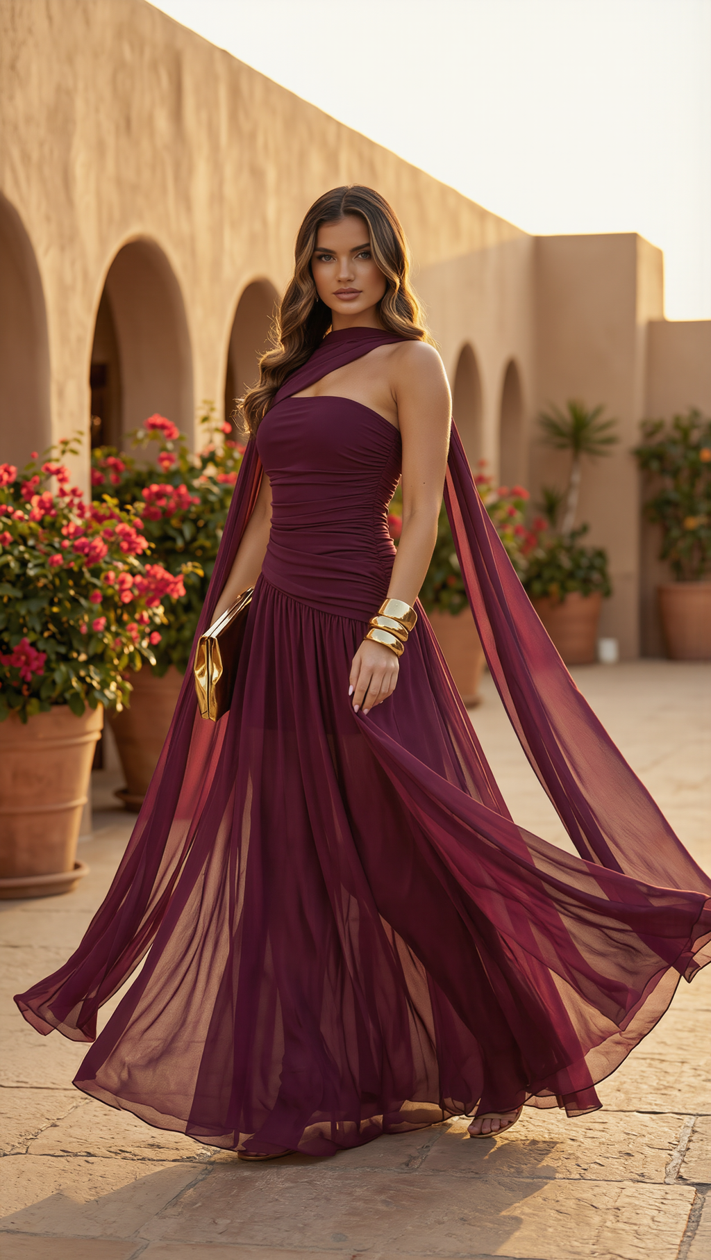 MORADO - Vestido de ceremonia en tul ligero