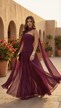 MORADO - Vestido de ceremonia en tul ligero