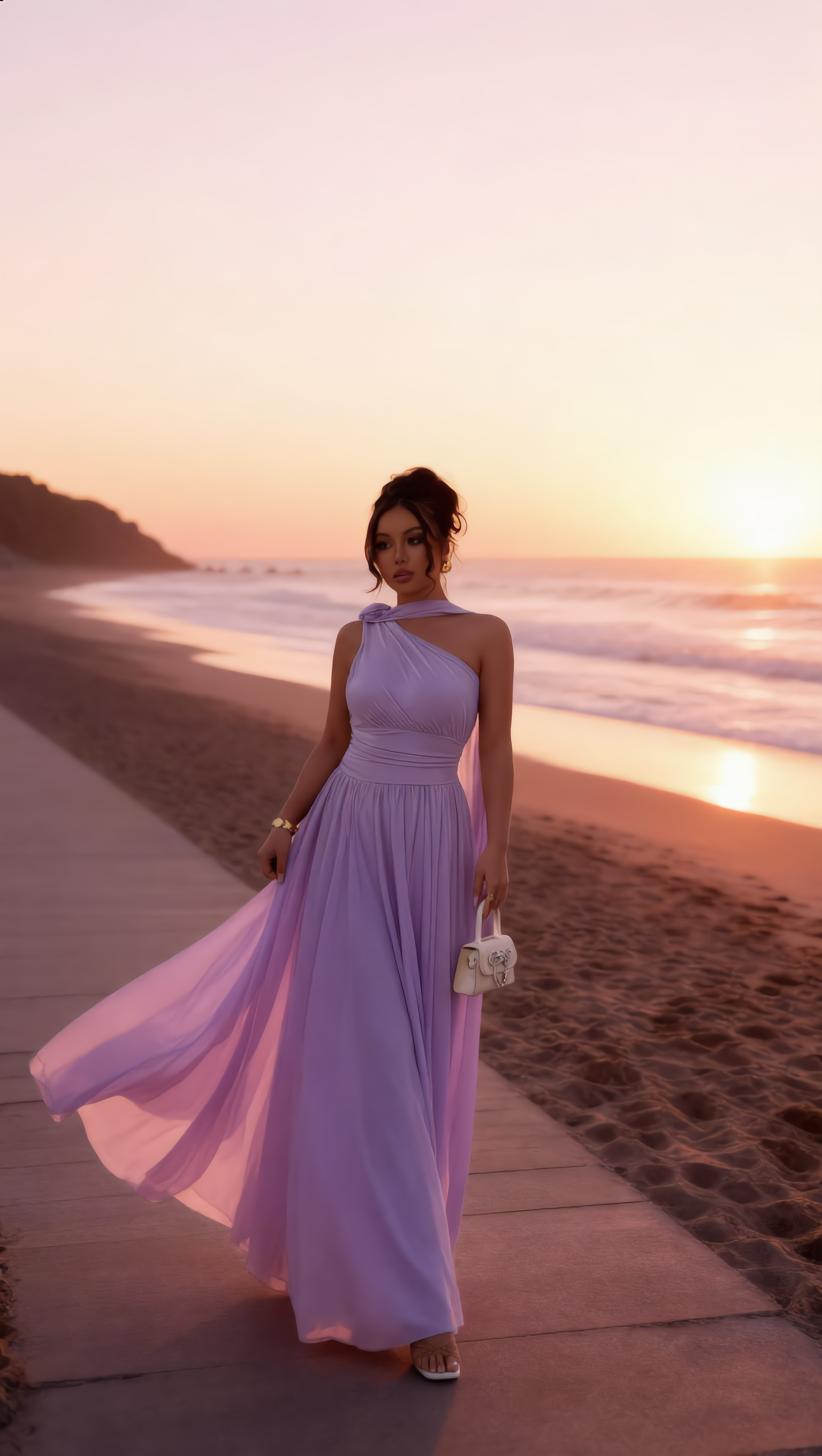 LILA - Vestido de ceremonia en tul ligero
