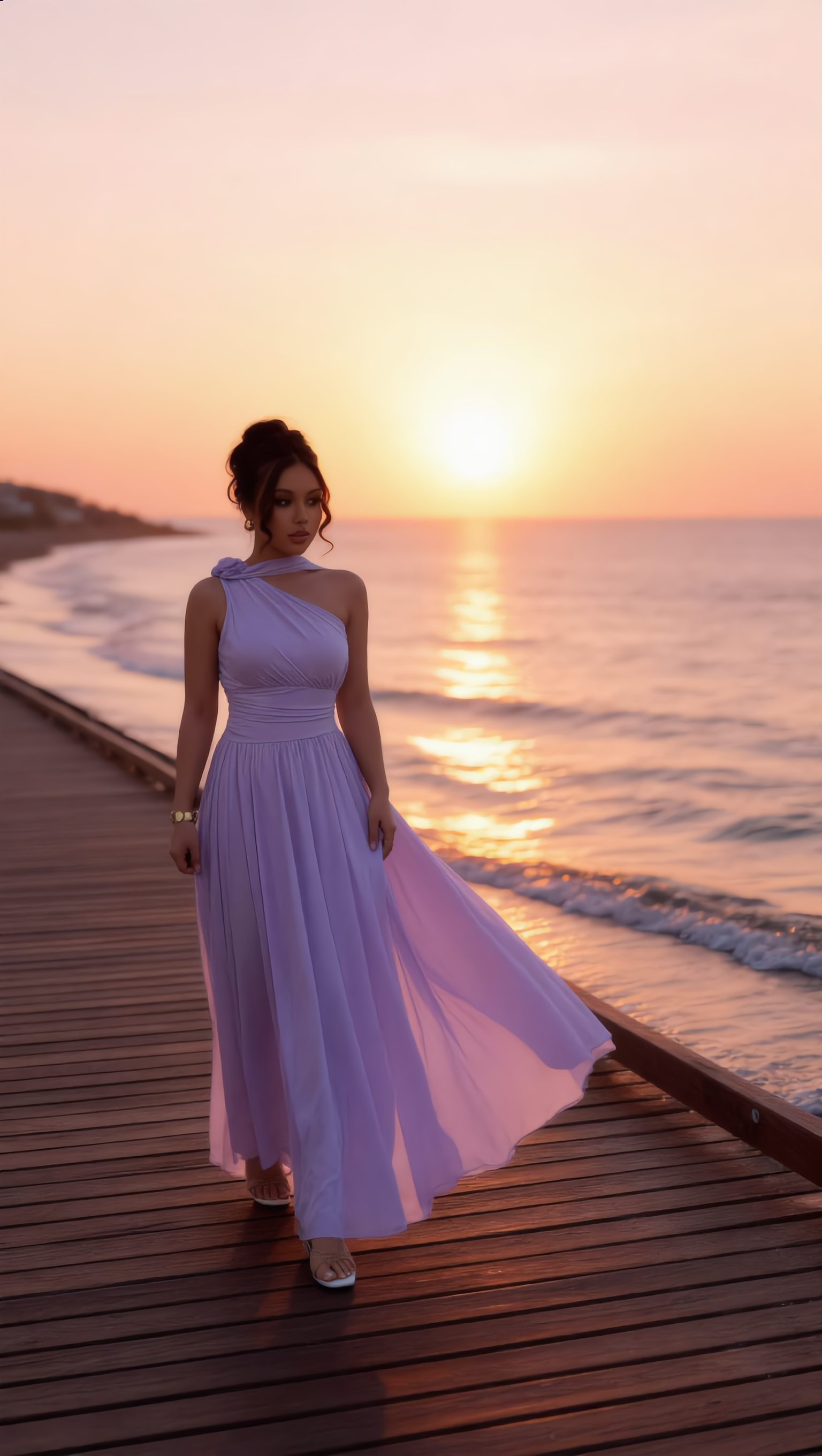 LILA - Vestido de ceremonia en tul ligero