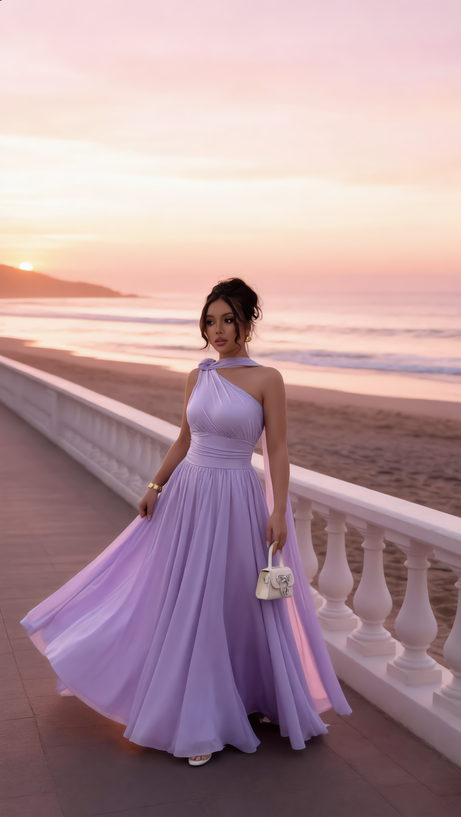 LILA - Vestido de ceremonia en tul ligero