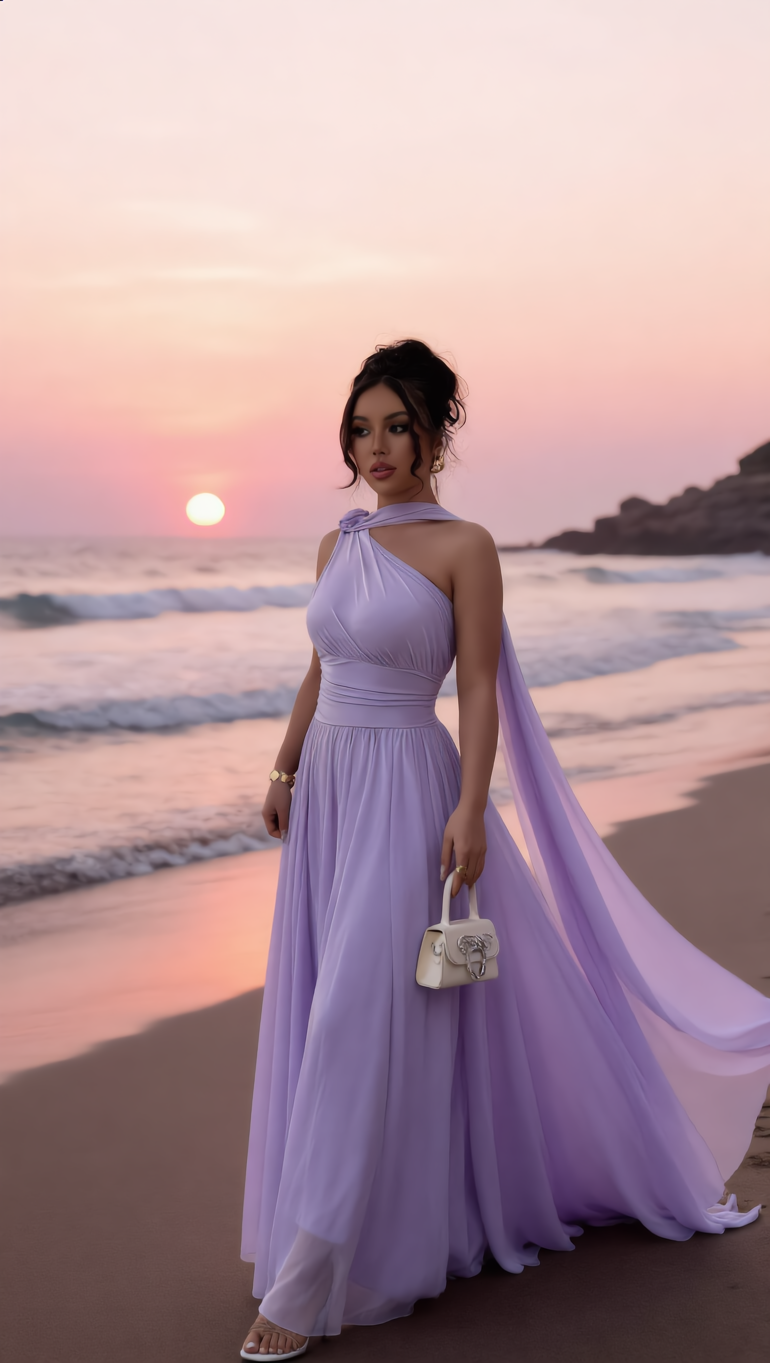 LILA - Vestido de ceremonia en tul ligero