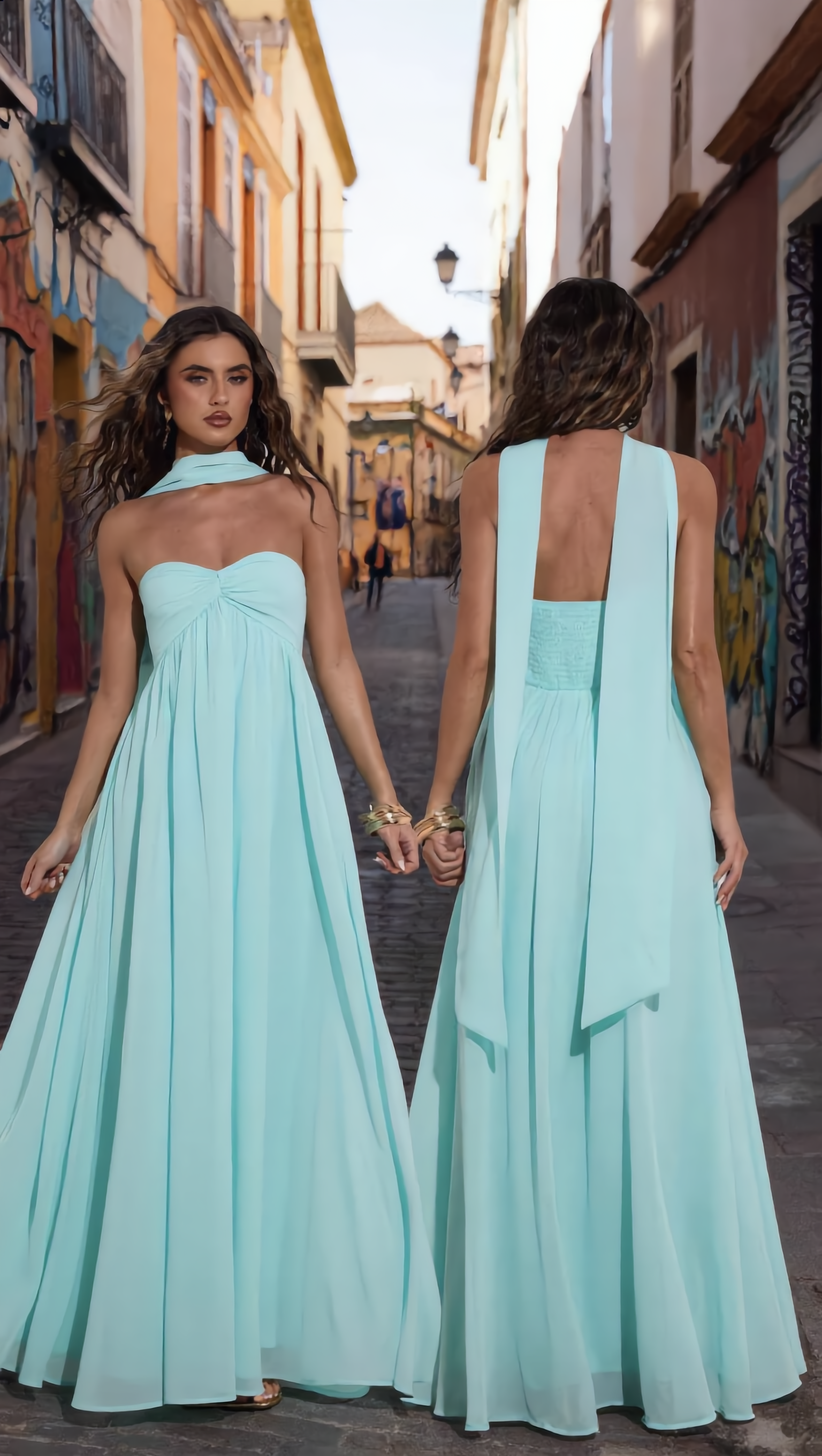 AGUA - Vestido de ceremonia largo