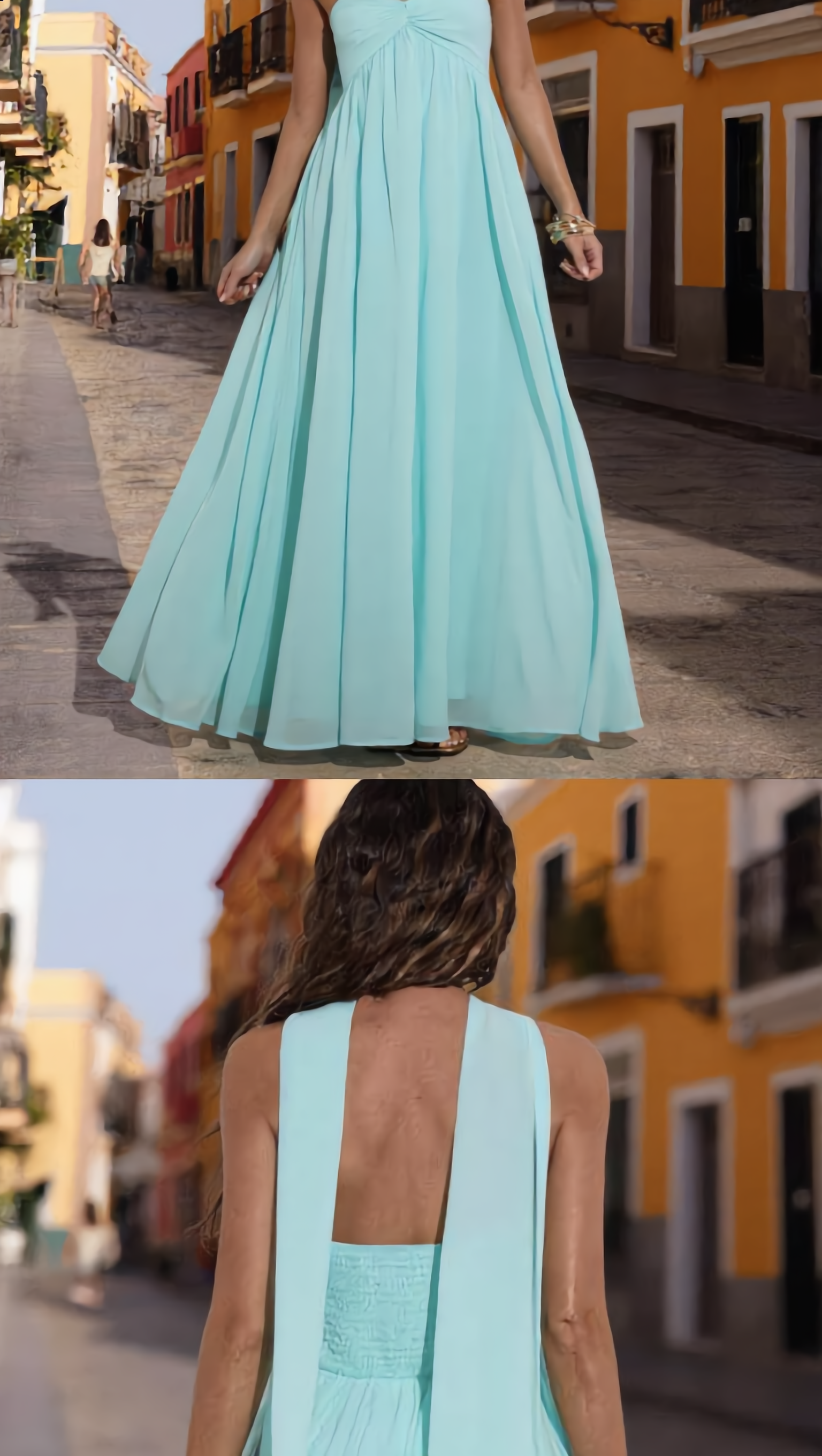 AGUA - Vestido de ceremonia largo