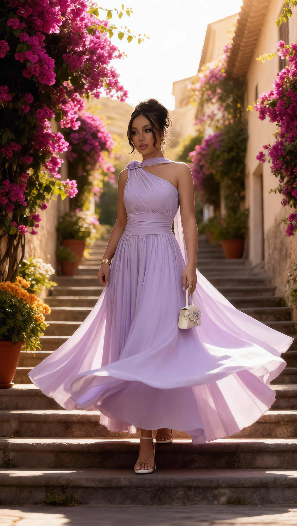 LILA - Vestido de ceremonia en tul ligero
