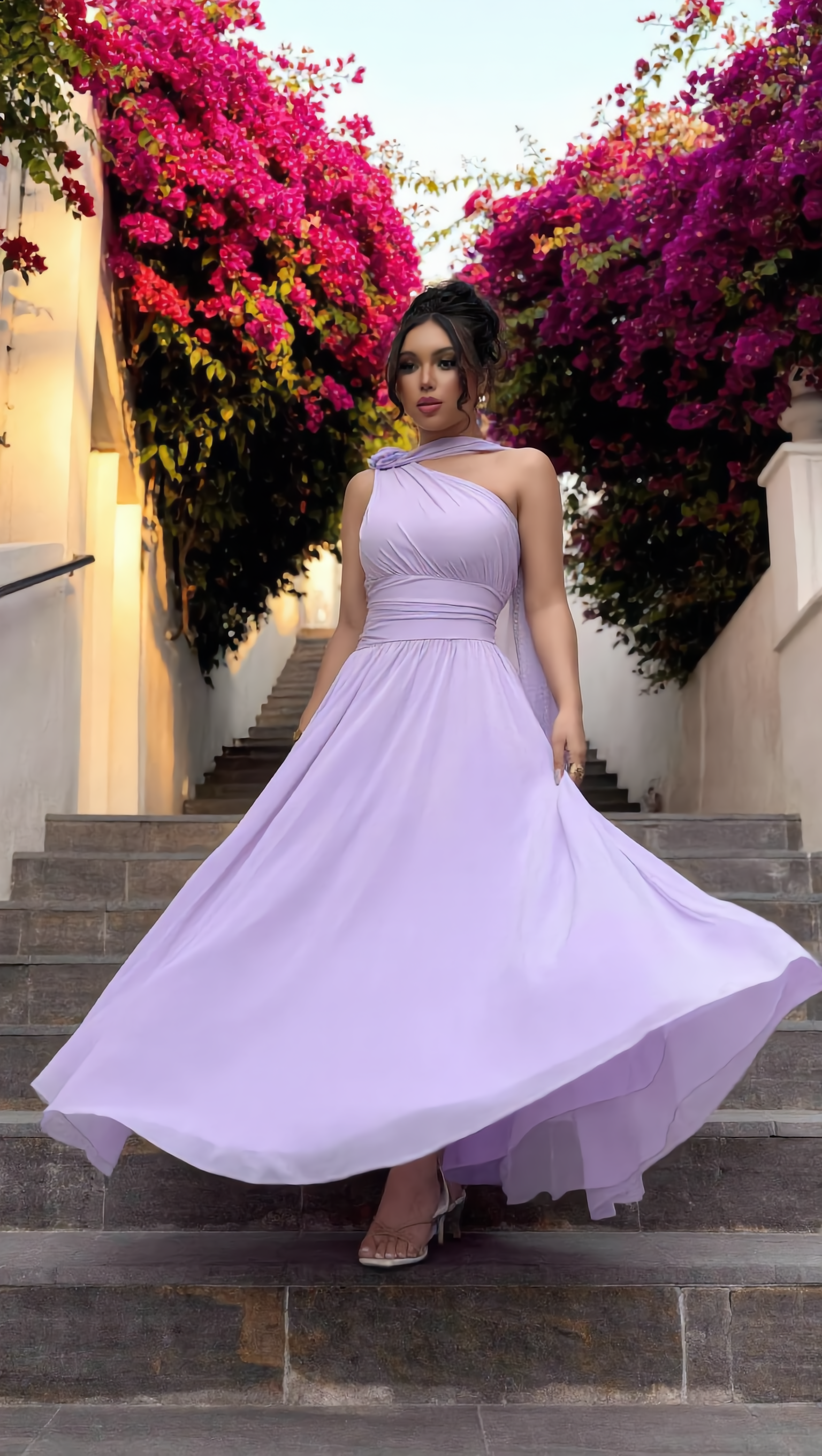 LILA - Vestido de ceremonia en tul ligero