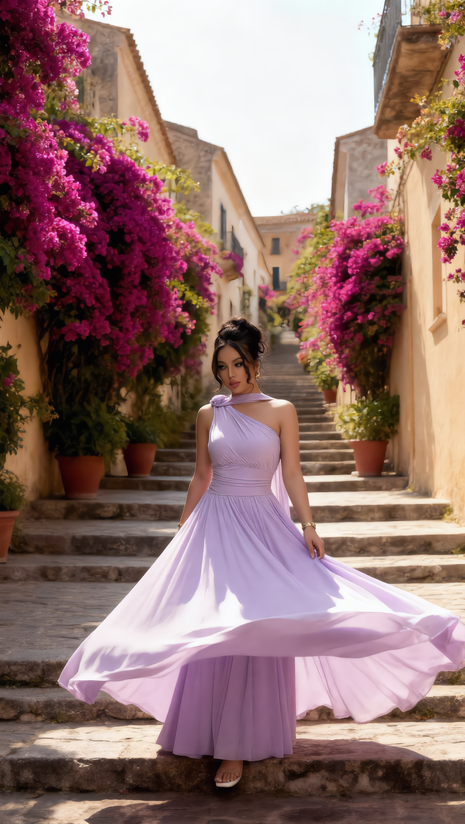 LILA - Vestido de ceremonia en tul ligero