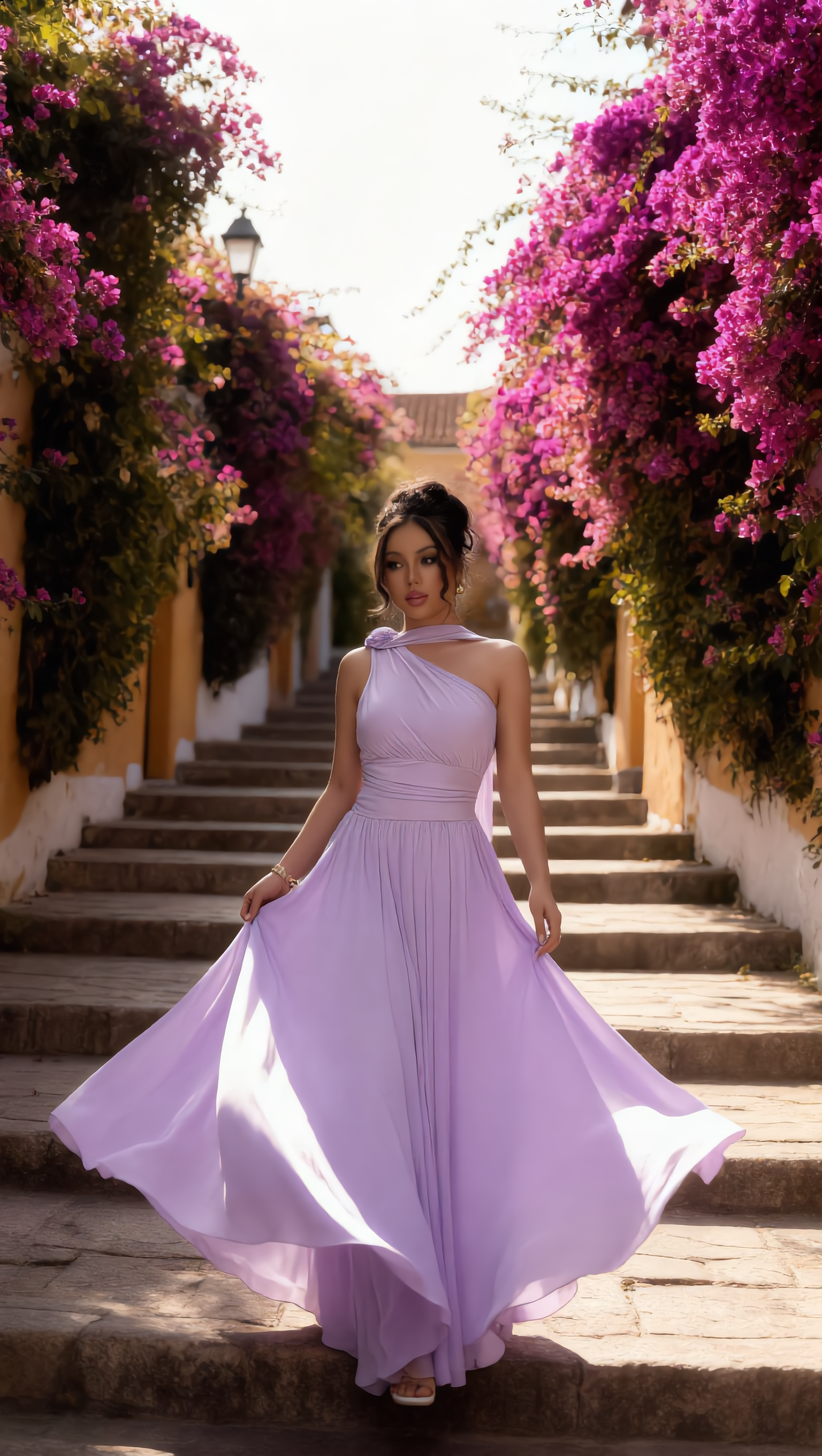 LILA - Vestido de ceremonia en tul ligero