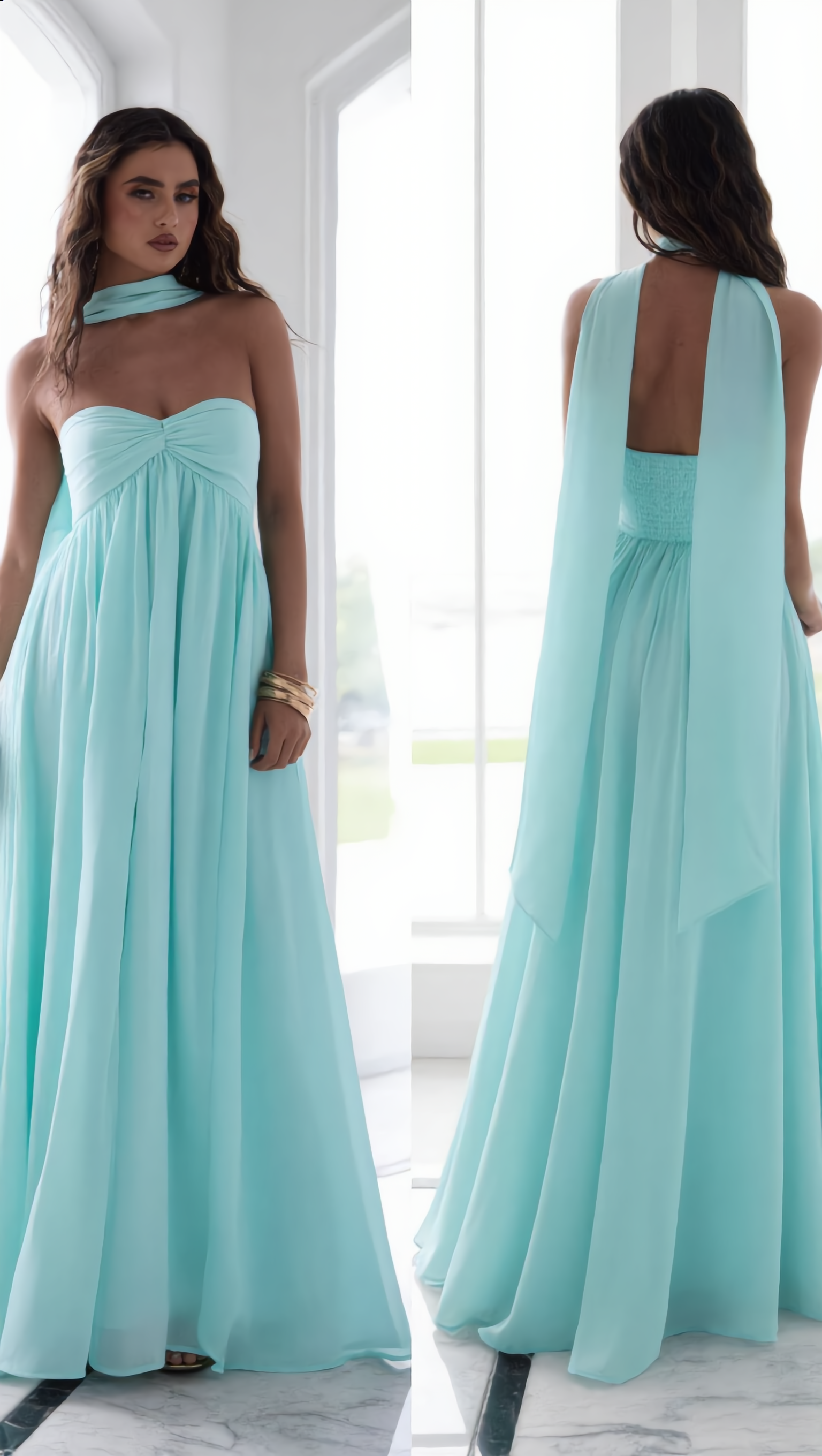 AGUA - Vestido de ceremonia largo