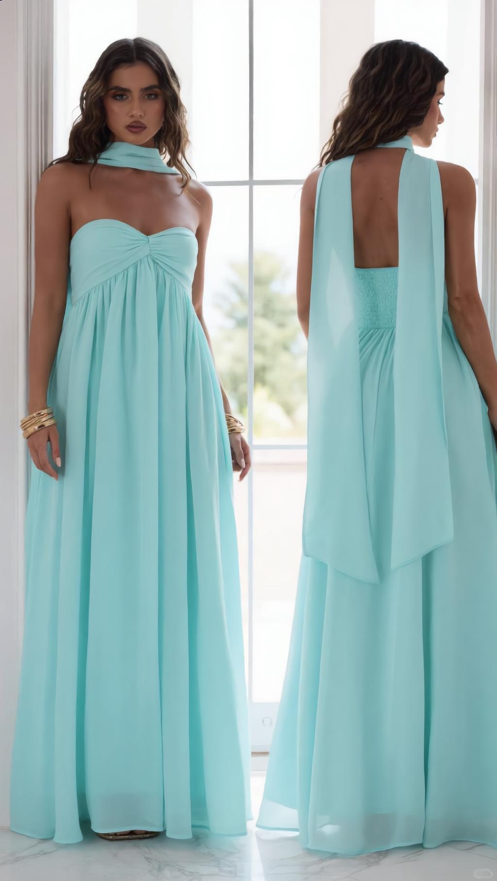 AGUA - Vestido de ceremonia largo