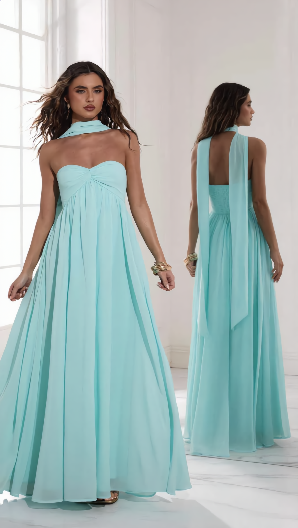 AGUA - Vestido de ceremonia largo