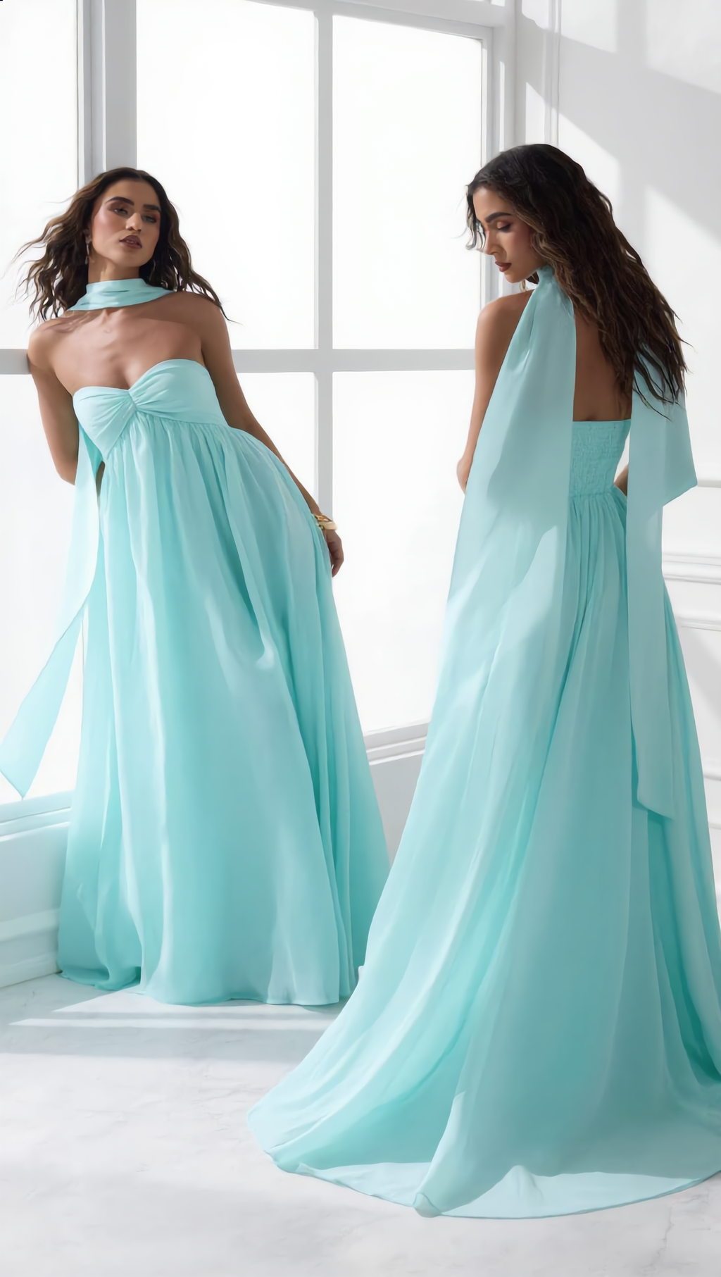 AGUA - Vestido de ceremonia largo