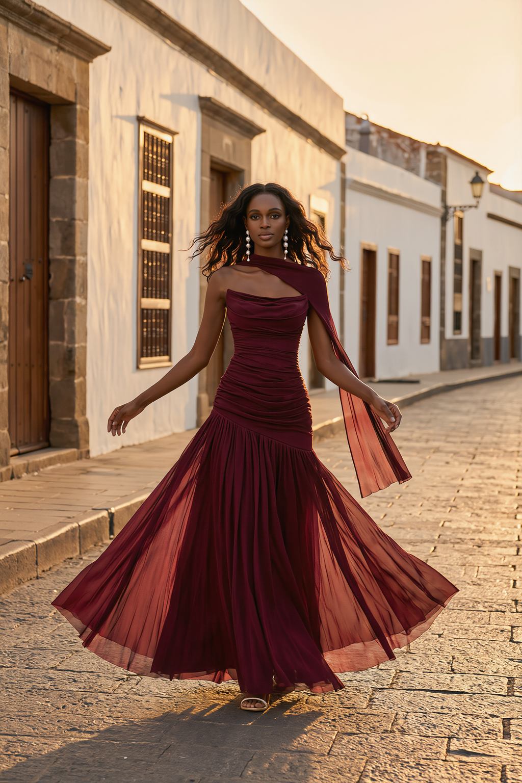 AURA - Vestido de ceremonia en tul ligero