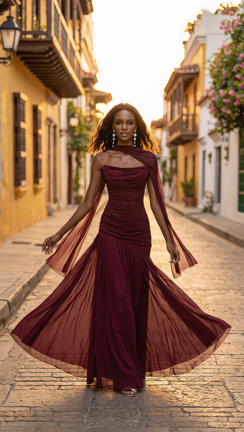 AURA - Vestido de ceremonia en tul ligero