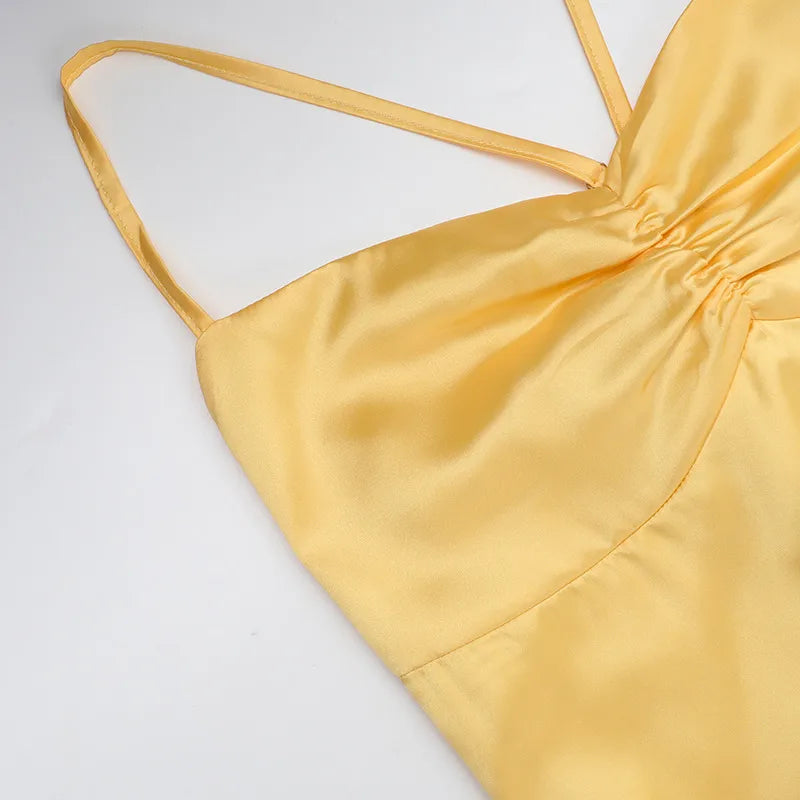 LAILA - Vestido de satén largo elegante