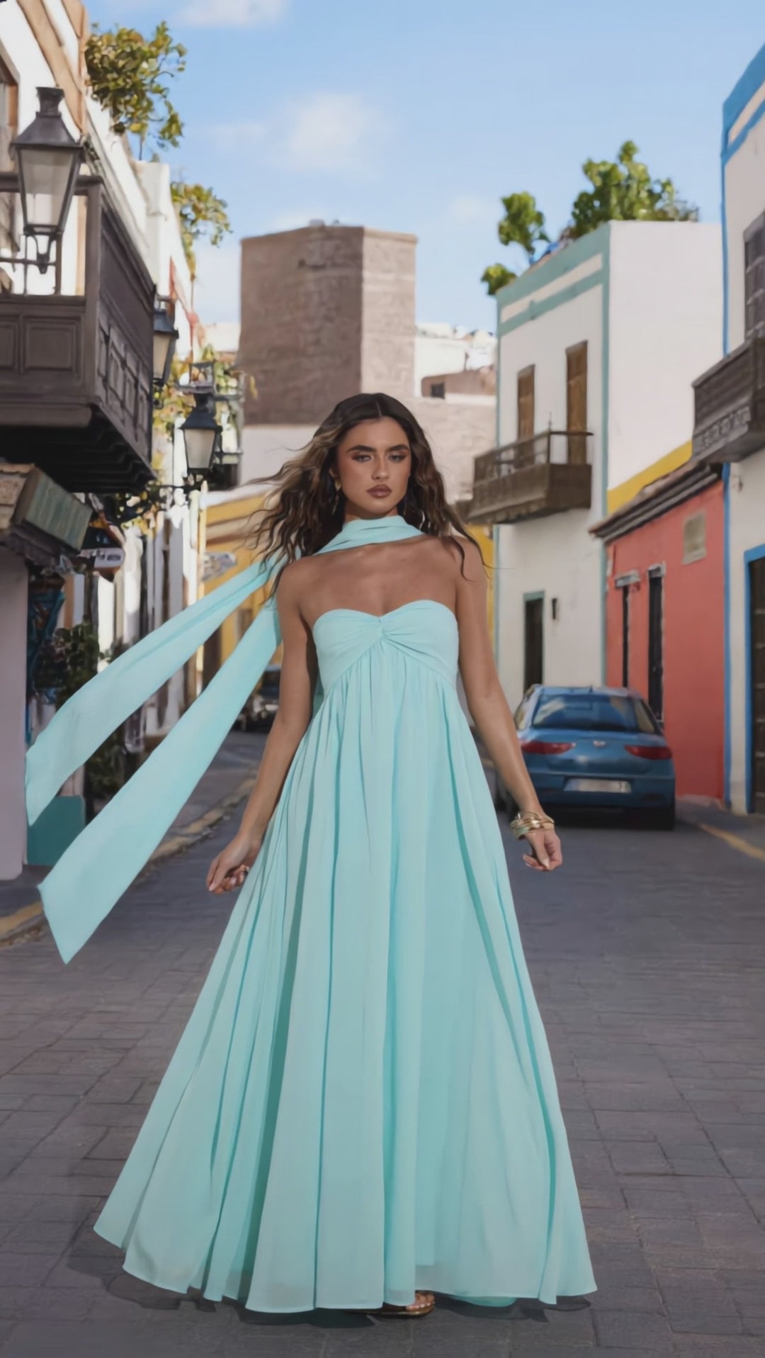 AGUA - Vestido de ceremonia largo