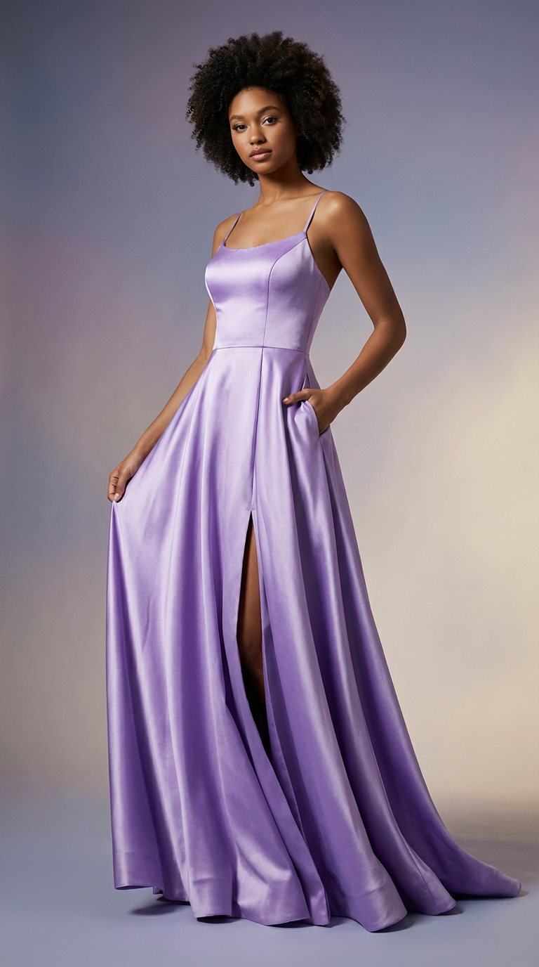 DILETTA - Vestido de ceremonia largo en satén