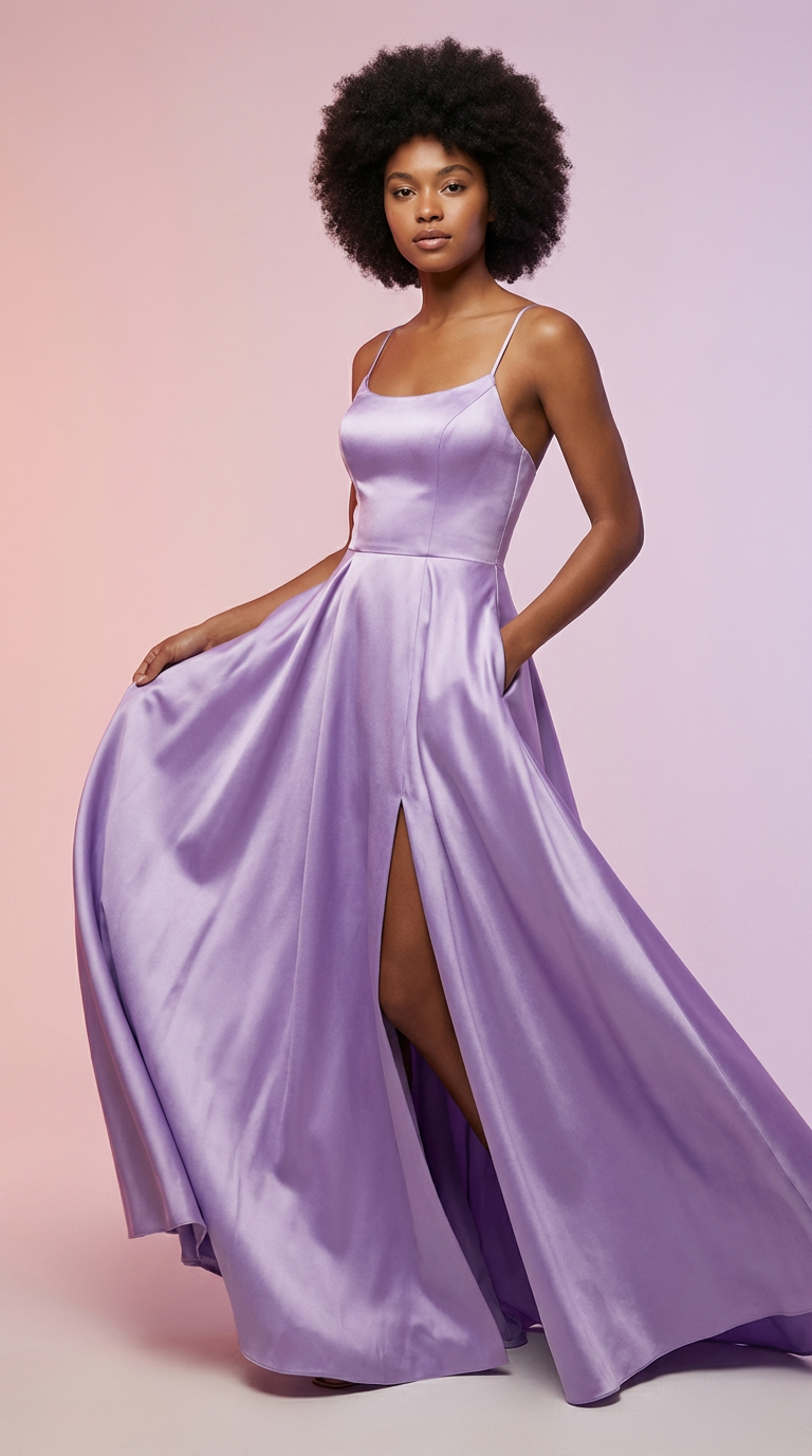DILETTA - Vestido de ceremonia largo en satén