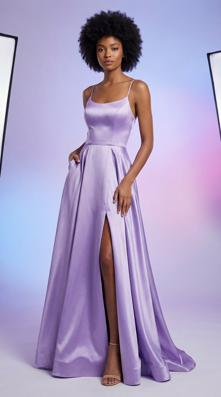 DILETTA - Vestido de ceremonia largo en satén
