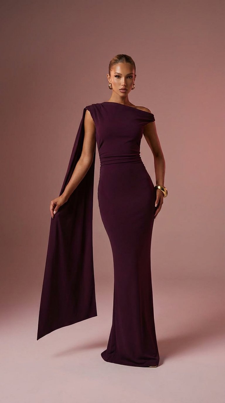 DIOSA - Vestido de ceremonia largo en lycra y elastán