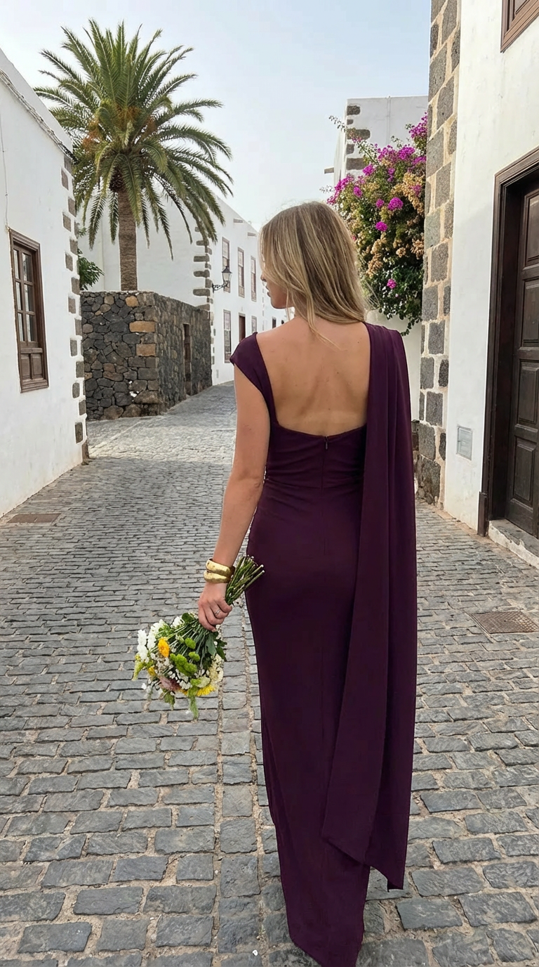 DIOSA - Vestido de ceremonia largo en lycra y elastán