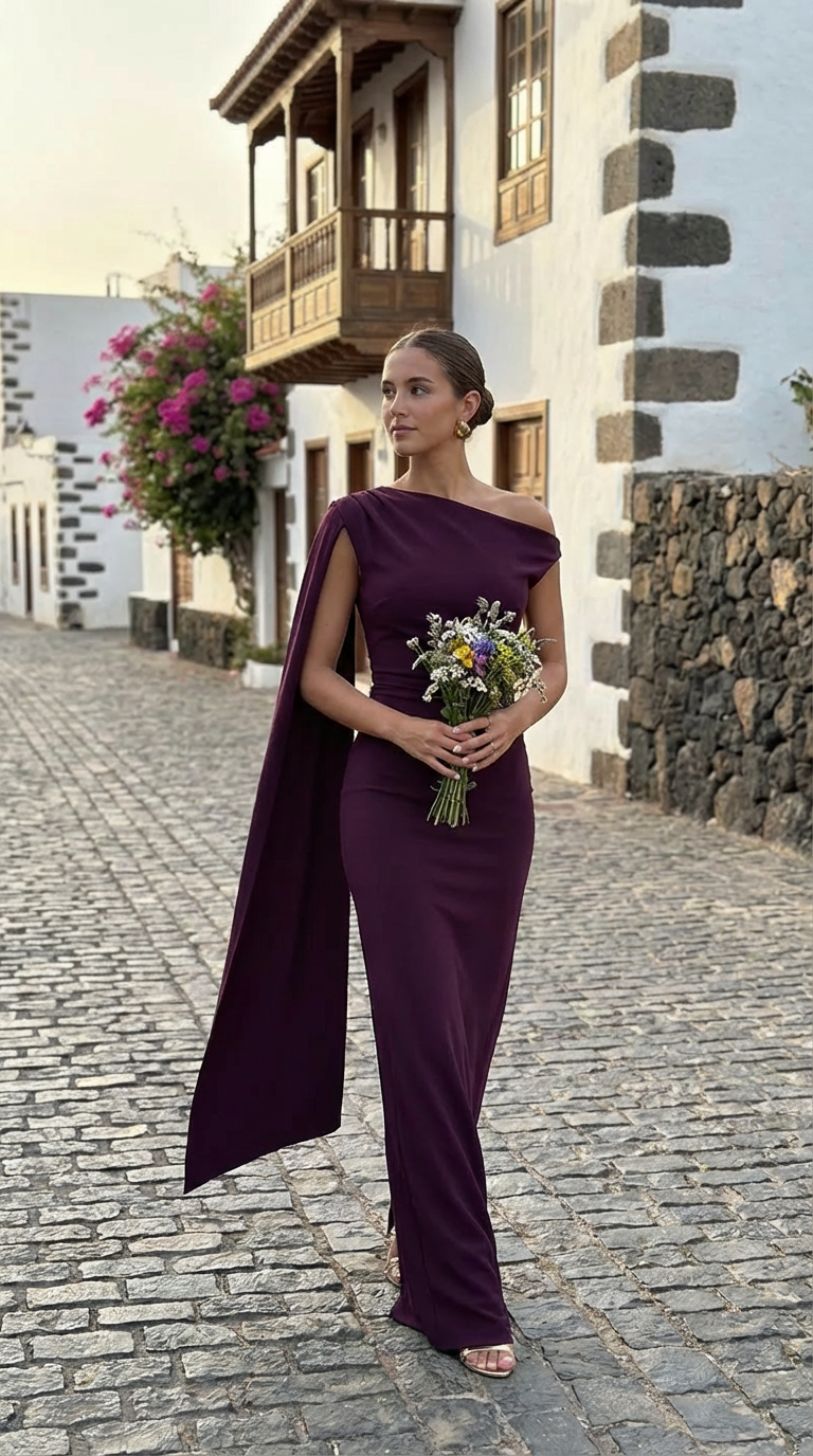 DIOSA - Vestido de ceremonia largo en lycra y elastán