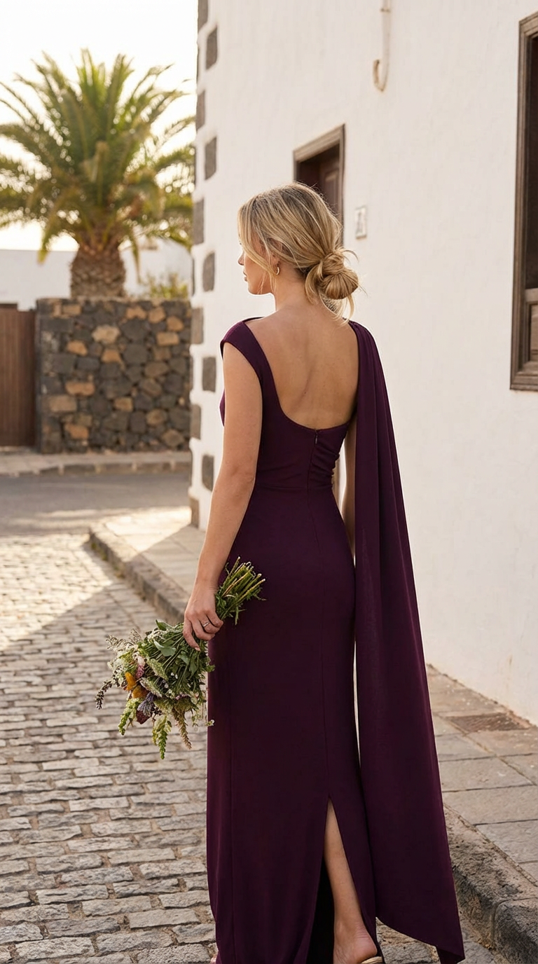 DIOSA - Vestido de ceremonia largo en lycra y elastán