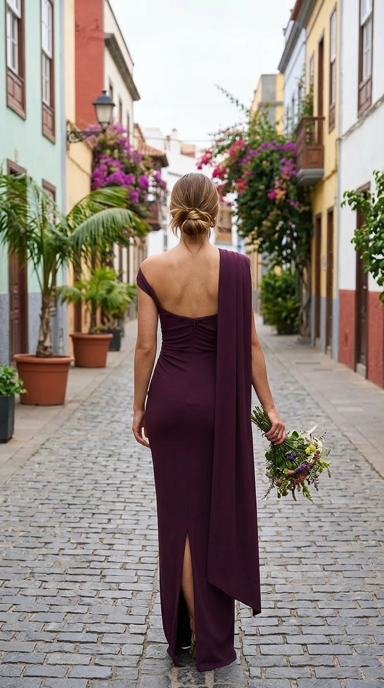 DIOSA - Vestido de ceremonia largo en lycra y elastán