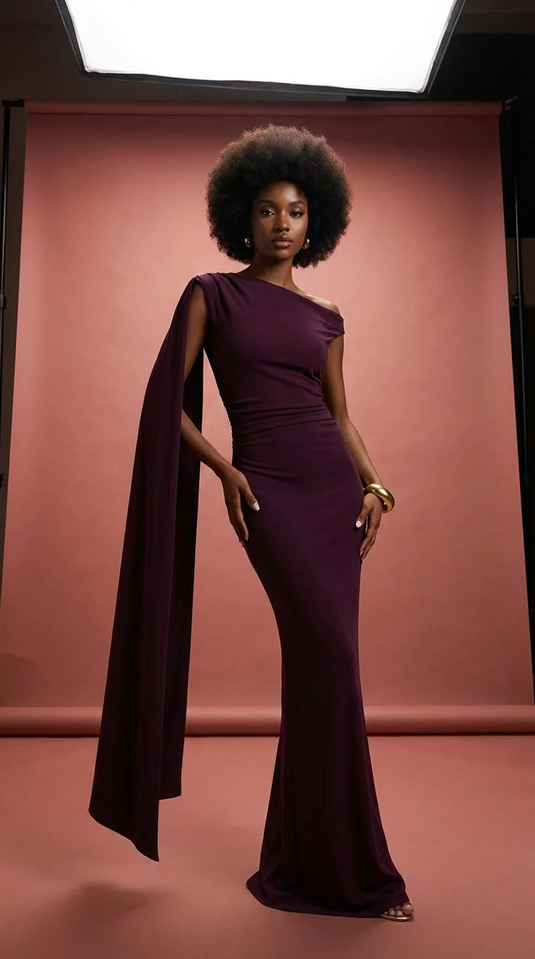 DIOSA - Vestido de ceremonia largo en lycra y elastán