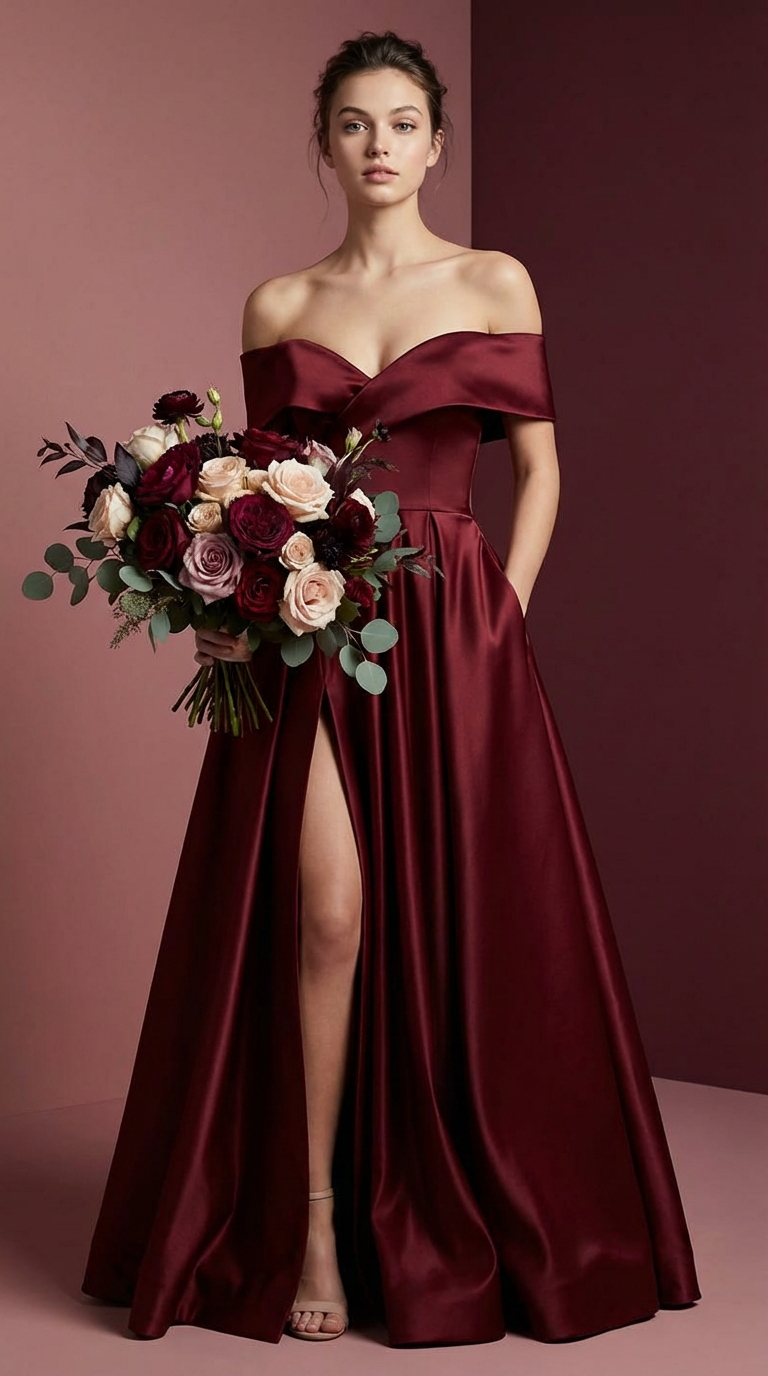 DIVA - Vestido de ceremonia largo en satén