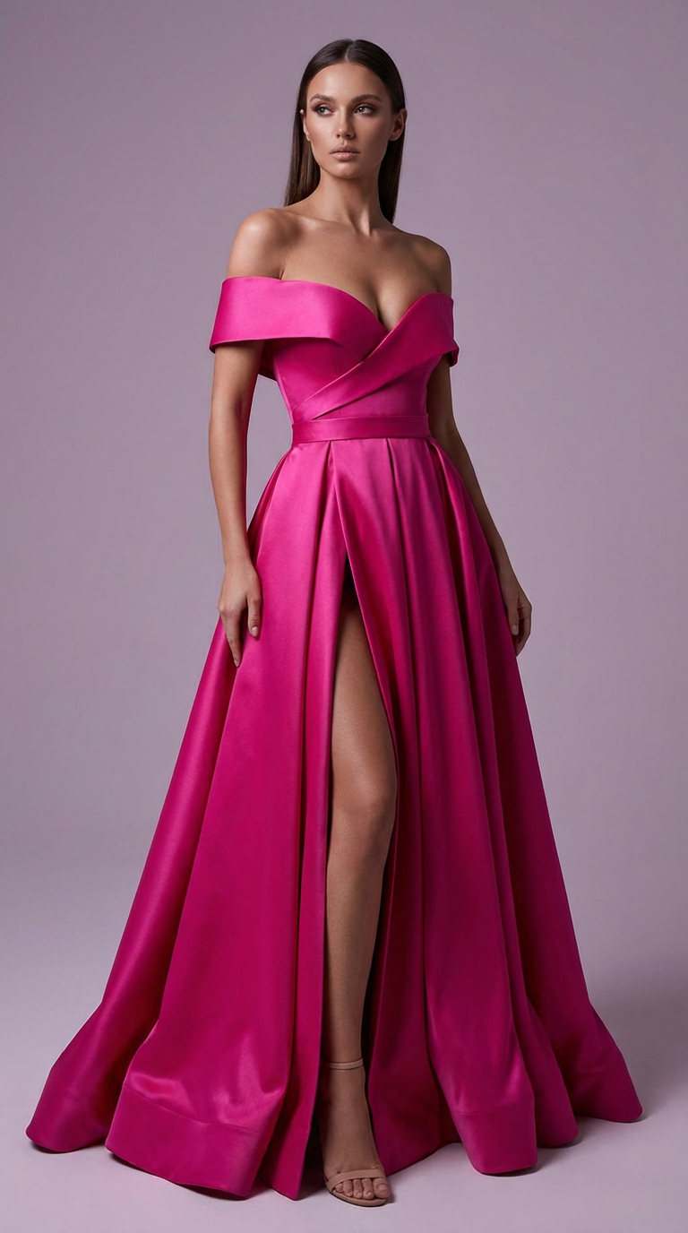 DIVA - Vestido de ceremonia largo en satén