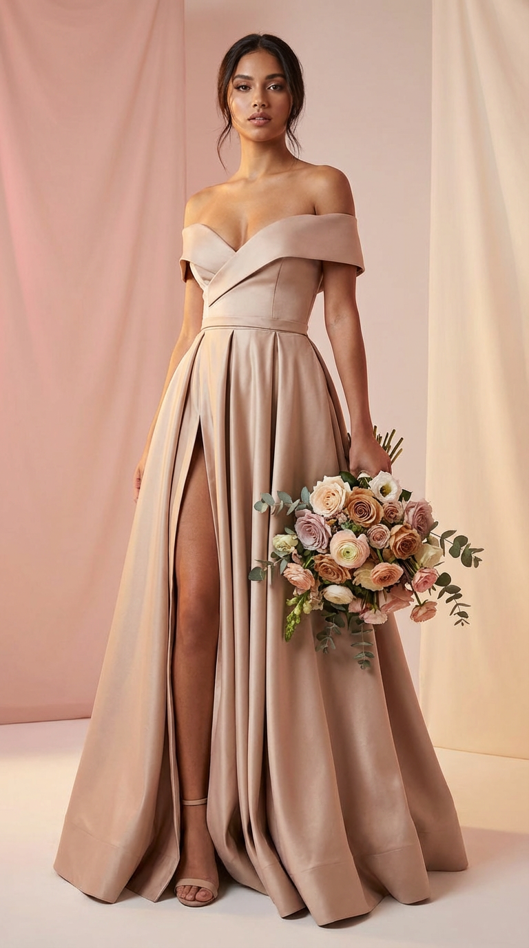 DIVA - Vestido de ceremonia largo en satén