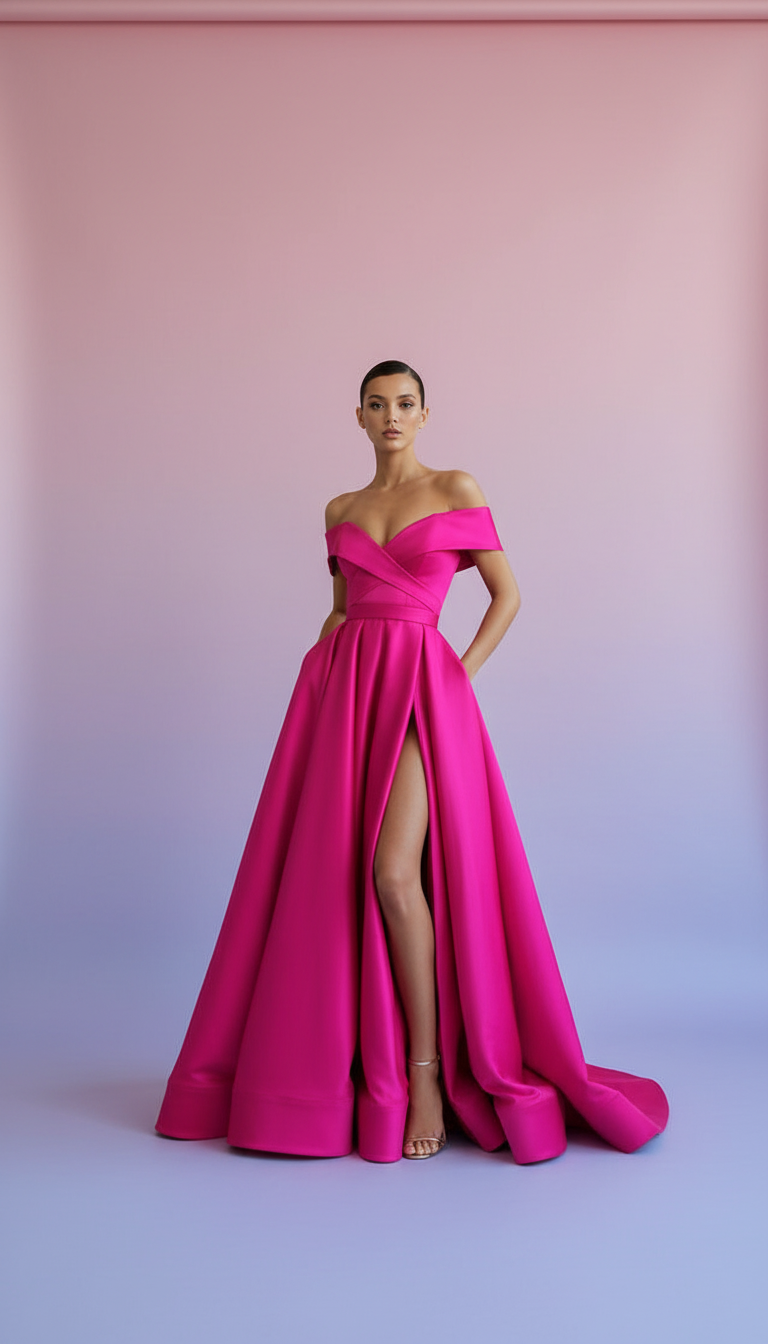 DIVA - Vestido de ceremonia largo en satén