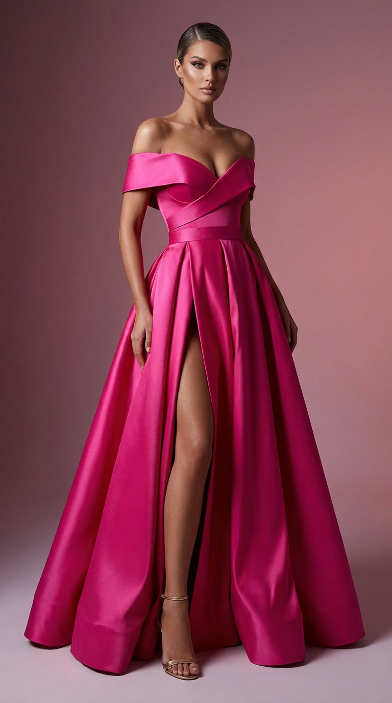 DIVA - Vestido de ceremonia largo en satén