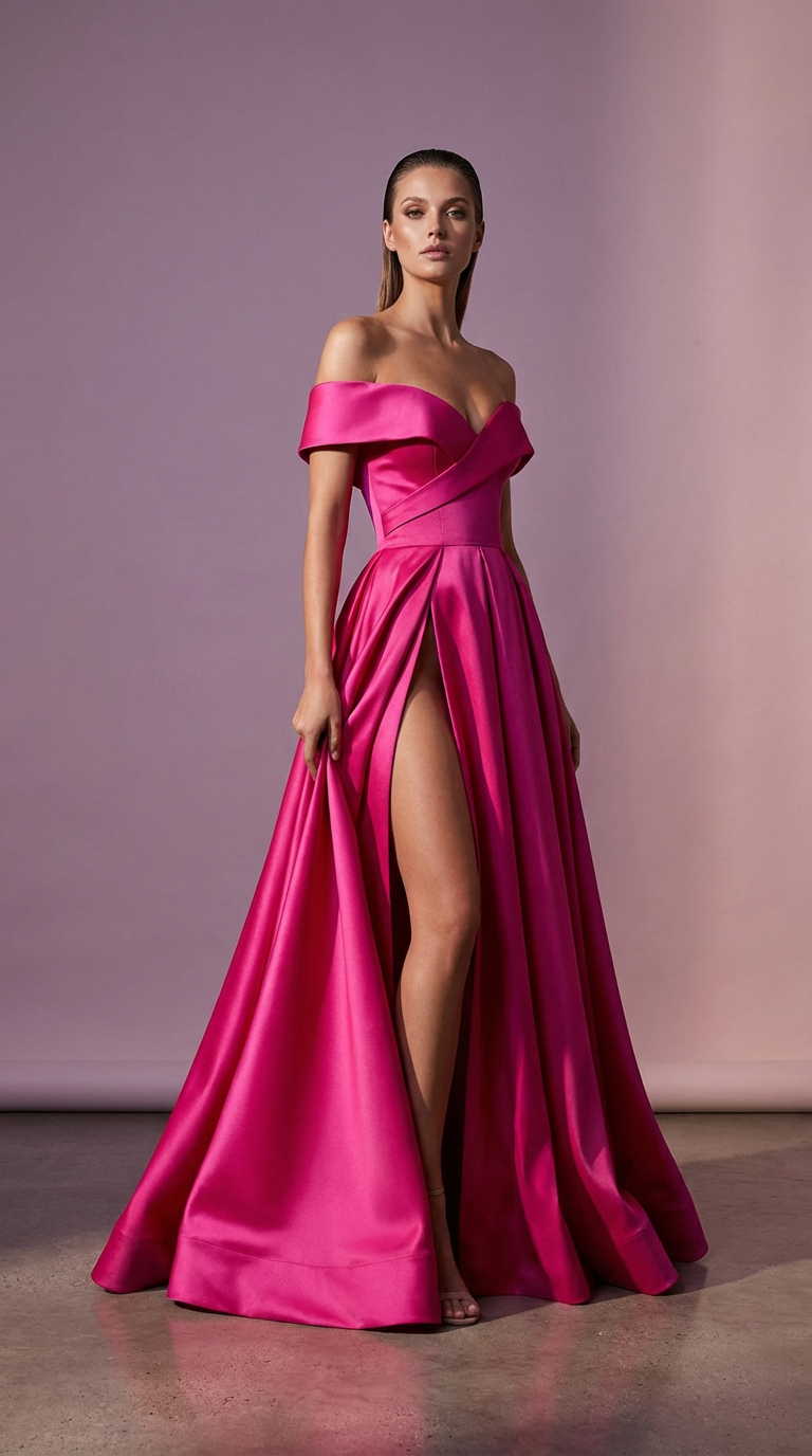 DIVA - Vestido de ceremonia largo en satén