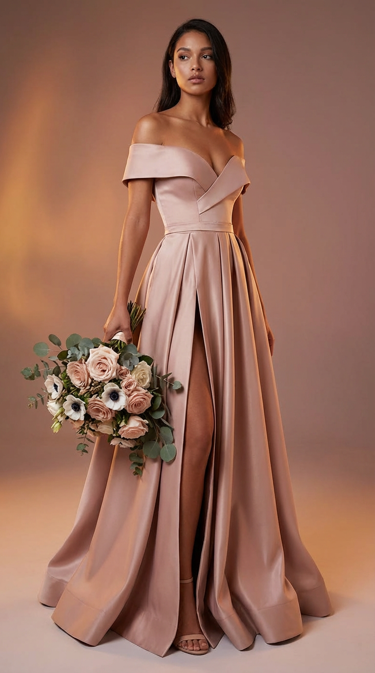 DIVA - Vestido de ceremonia largo en satén