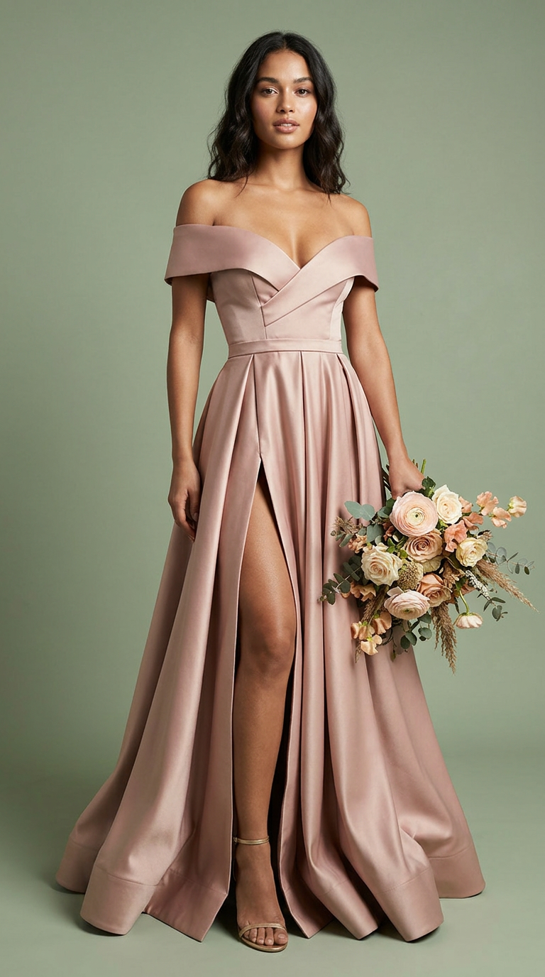 DIVA - Vestido de ceremonia largo en satén