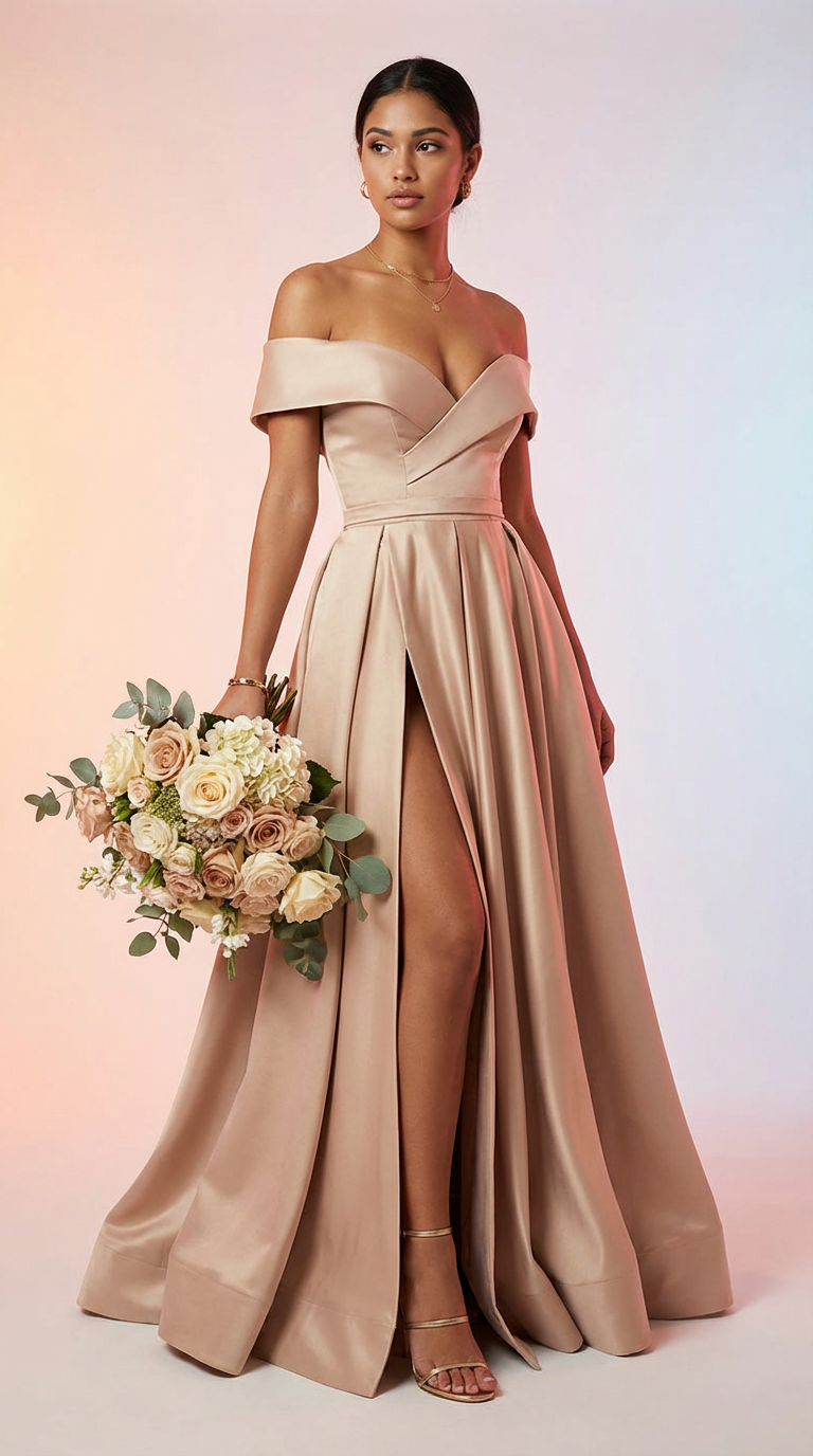 DIVA - Vestido de ceremonia largo en satén