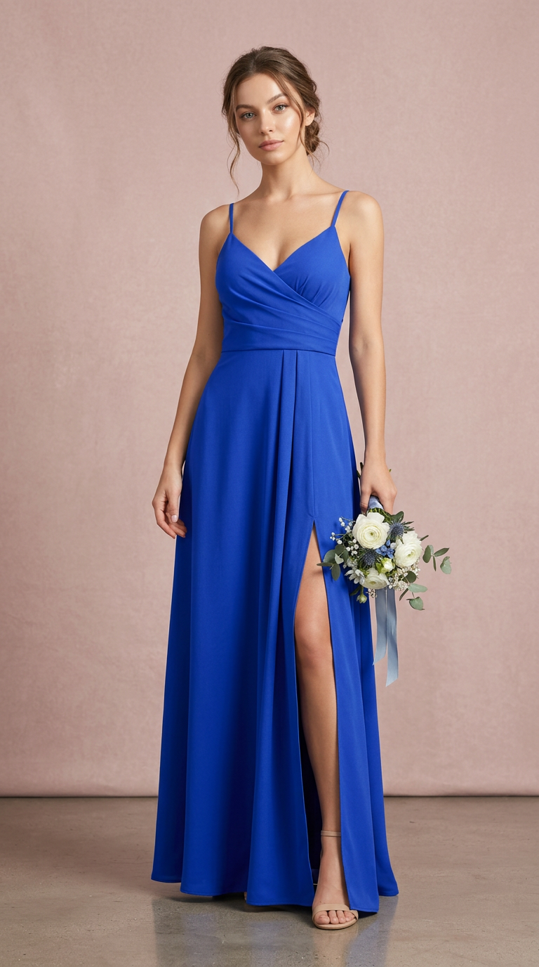 FRANCESCA - Vestido de ceremonia largo en crepe de satén