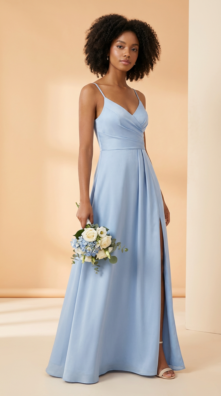 FRANCESCA - Vestido de ceremonia largo en crepe de satén