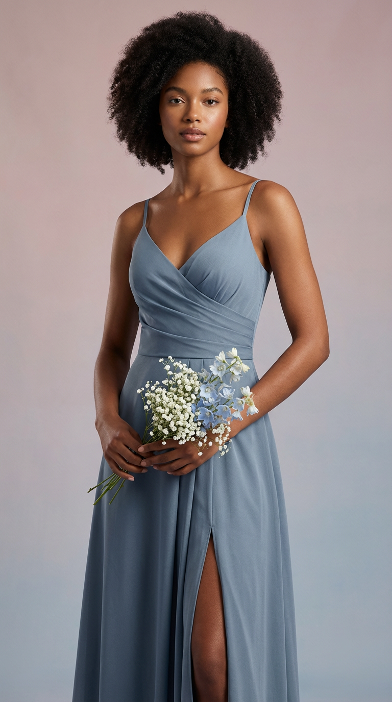 FRANCESCA - Vestido de ceremonia largo en crepe de satén