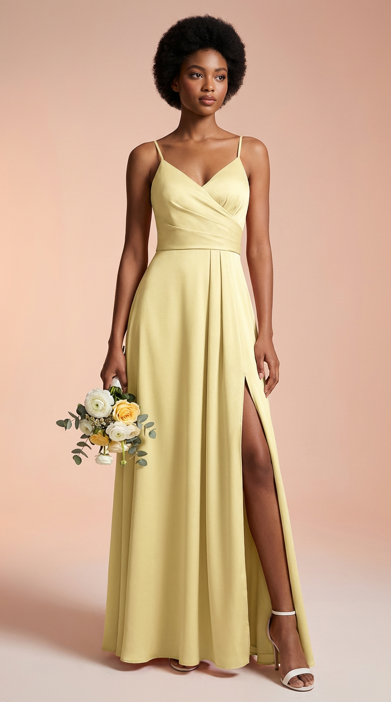 FRANCESCA - Vestido de ceremonia largo en crepe de satén