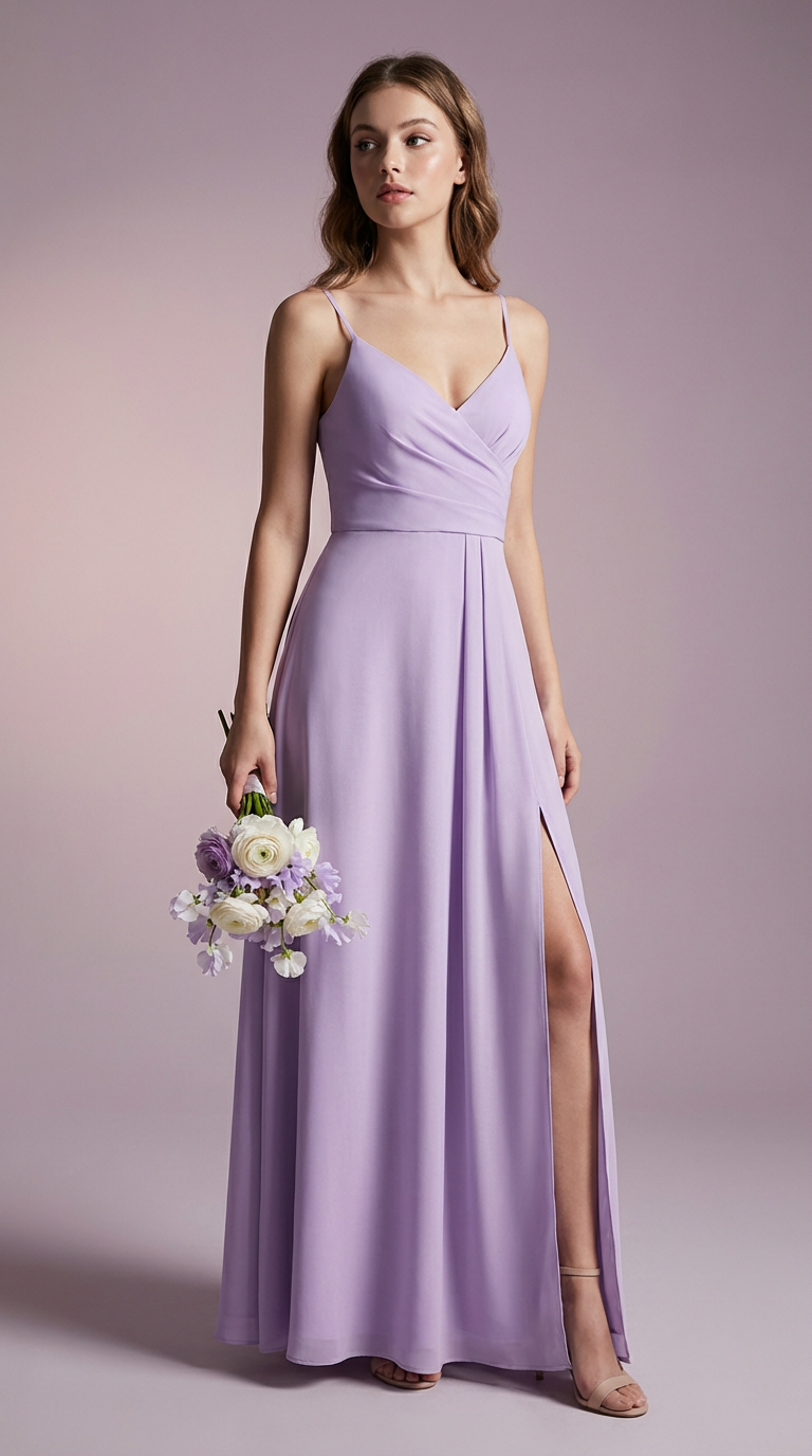 FRANCESCA - Vestido de ceremonia largo en crepe de satén