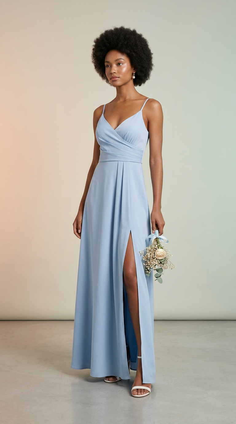 FRANCESCA - Vestido de ceremonia largo en crepe de satén